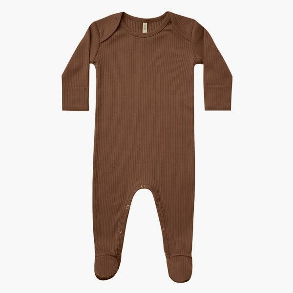 オーガニックコットン ベビーリブ足つきカバーオール(長袖)