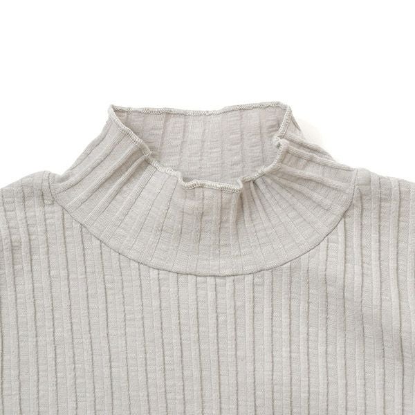 オーガニックコットン キッズ モックネックリブTシャツ(長袖)
