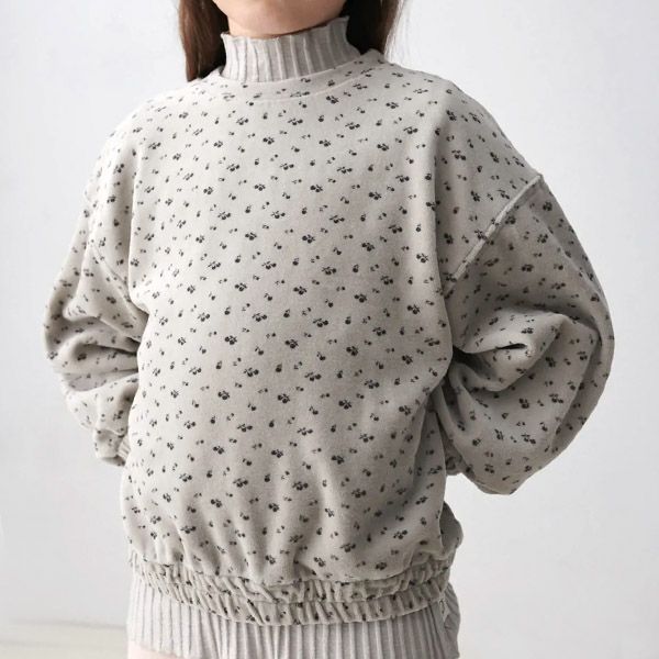 オーガニックコットン キッズ モックネックリブTシャツ(長袖)