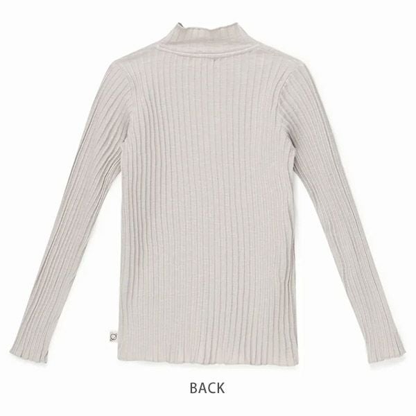 オーガニックコットン キッズ モックネックリブTシャツ(長袖)