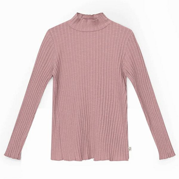 オーガニックコットン キッズ モックネックリブTシャツ(長袖)