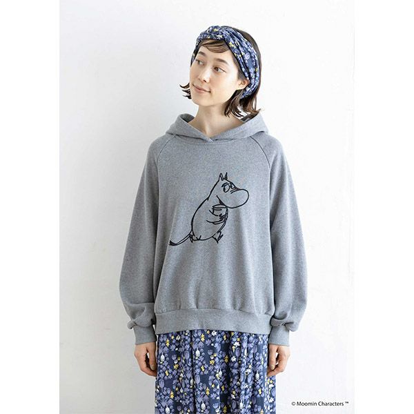 オーガニックコットン ムーミン谷の仲間たち 裏起毛パーカー