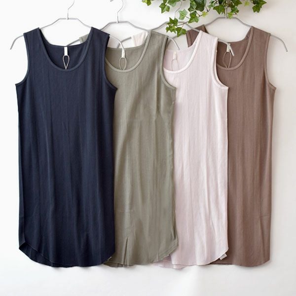 オーガニックコットン ランダムリブインナーワンピース