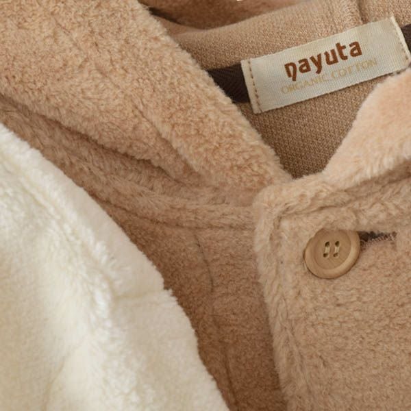 オーガニックコットン ベビーフード付きファーコート