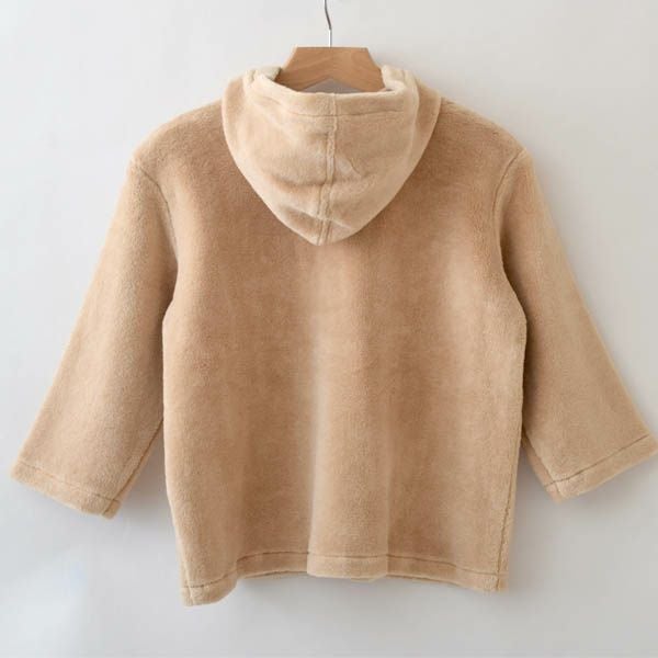 オーガニックコットン ベビーフード付きファーコート