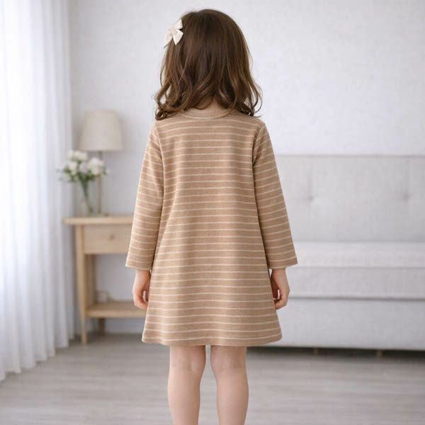 オーガニックコットン キッズ長袖ワンピース