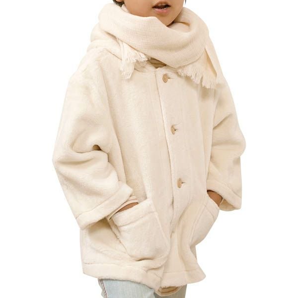 オーガニックコットン キッズフード付きファーコート