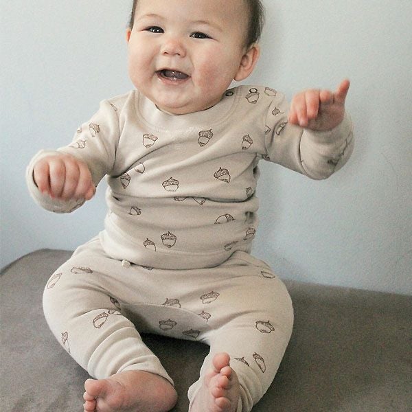オーガニックコットン ベビースウェットシャツ＆ジョガーセットAcorn（長袖）