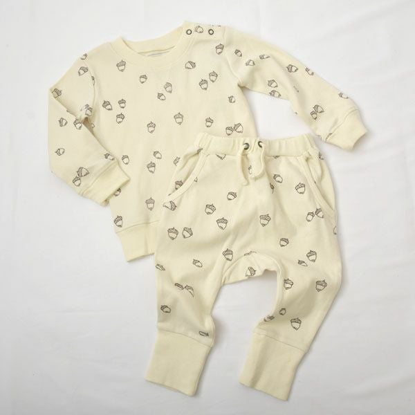 オーガニックコットン ベビースウェットシャツ＆ジョガーセットAcorn（長袖）