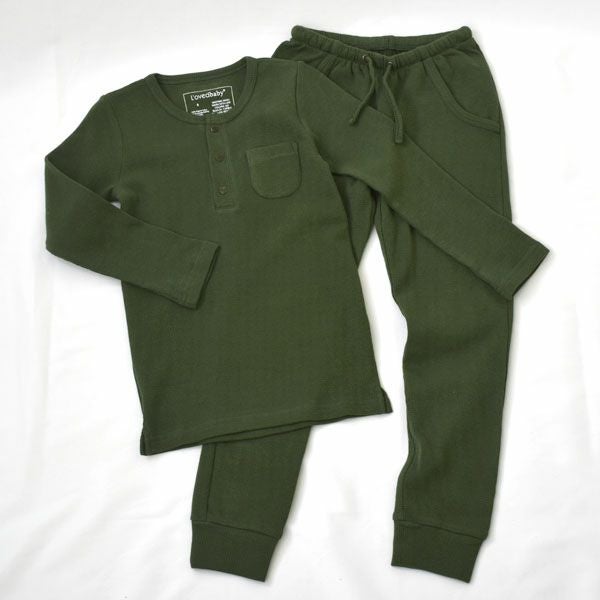 オーガニックコットン キッズサーマルラウンジセット（長袖）