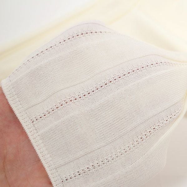 オーガニックコットン タックリブソックス ホワイト 22-24