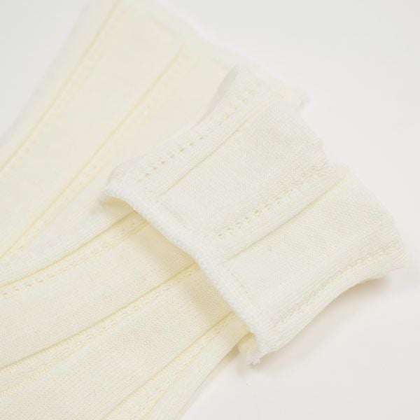 オーガニックコットン タックリブソックス ホワイト 22-24