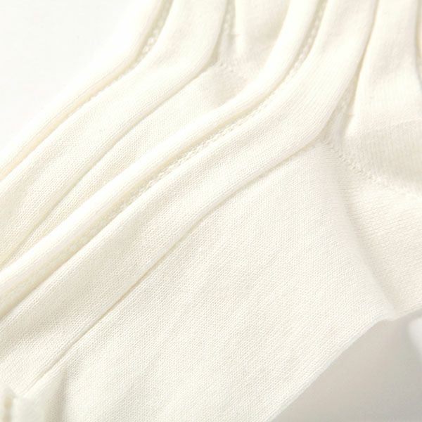 オーガニックコットン タックリブソックス ホワイト 22-24