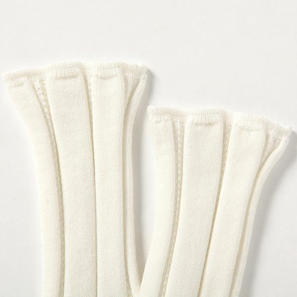 オーガニックコットン タックリブソックス ホワイト 22-24