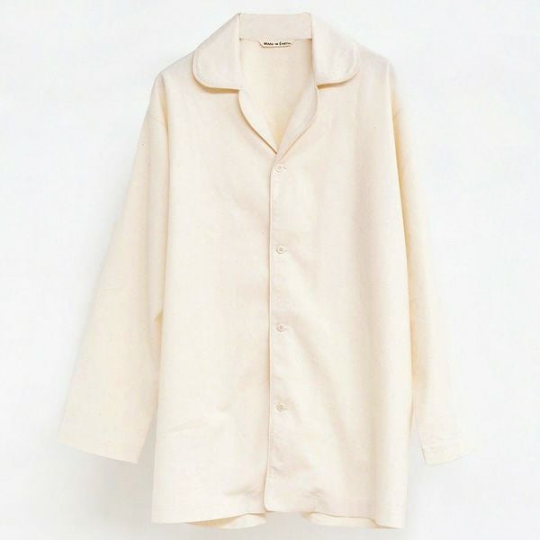 オーガニックコットン オープンカラーブラッシュドパジャマ