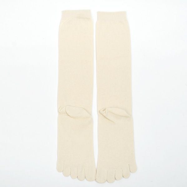 オーガニックコットン綿100%5本指ハイソックス