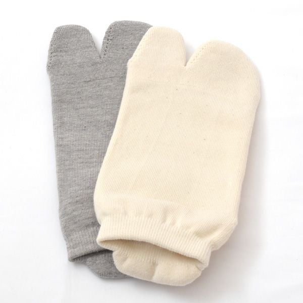 オーガニックコットン タビ型パイルアンクル丈ソックス