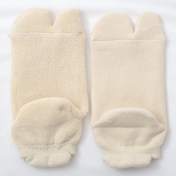 オーガニックコットン タビ型パイルアンクル丈ソックス