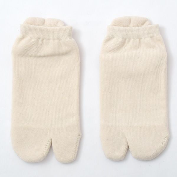 オーガニックコットン タビ型パイルアンクル丈ソックス