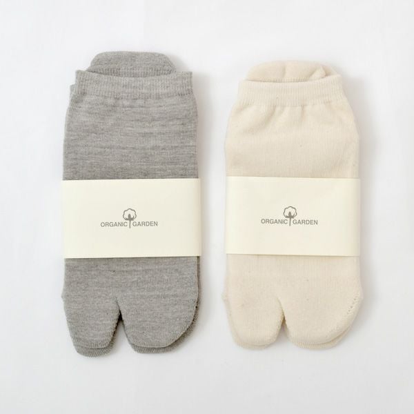 オーガニックコットン タビ型パイルアンクル丈ソックス