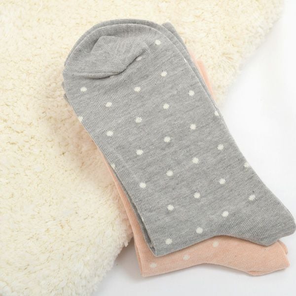 オーガニックコットン ゴムなしドットソックス