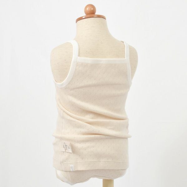 オーガニックコットン ベビー フラワーメッシュキャミ＆ショーツ