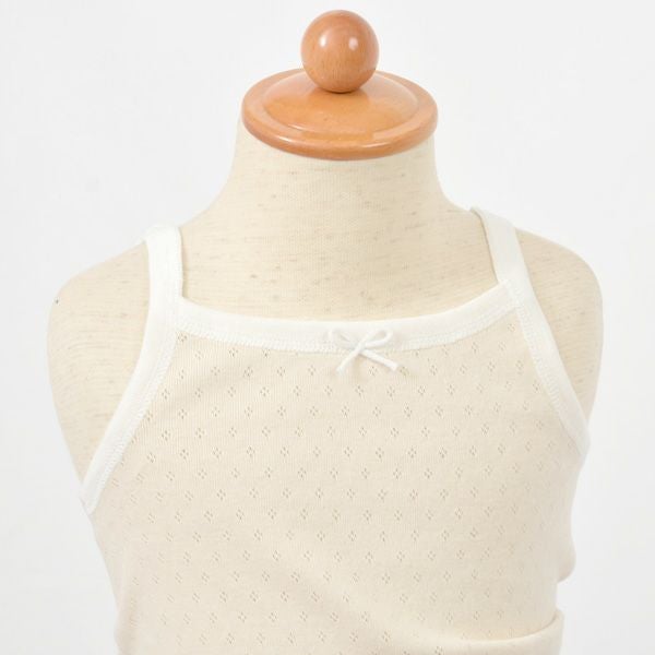 オーガニックコットン ベビー フラワーメッシュキャミ＆ショーツ