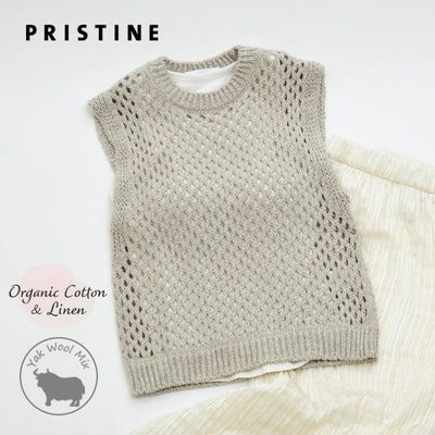 オーガニックコットン＆ヤクリネン メッシュ編みベスト