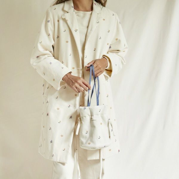 オーガニックコットン イングリッシュガーデン巾着バック