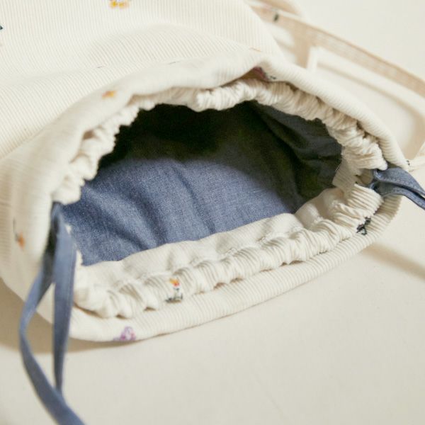 オーガニックコットン イングリッシュガーデン巾着バック