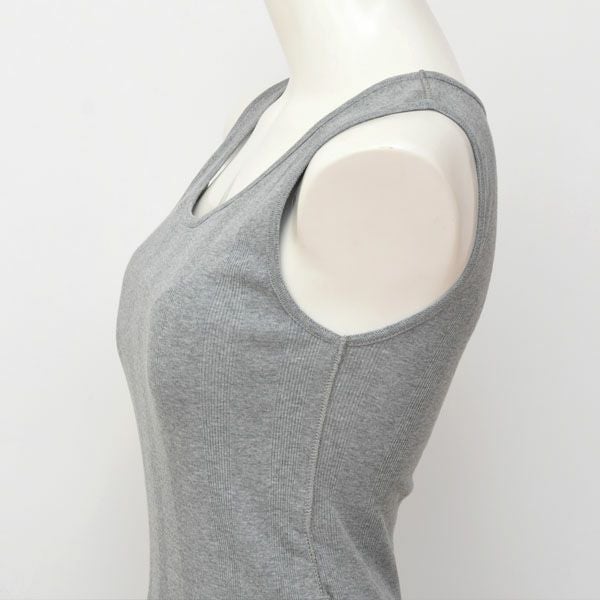 オーガニックコットン リブフライス パッド付タンクトップ