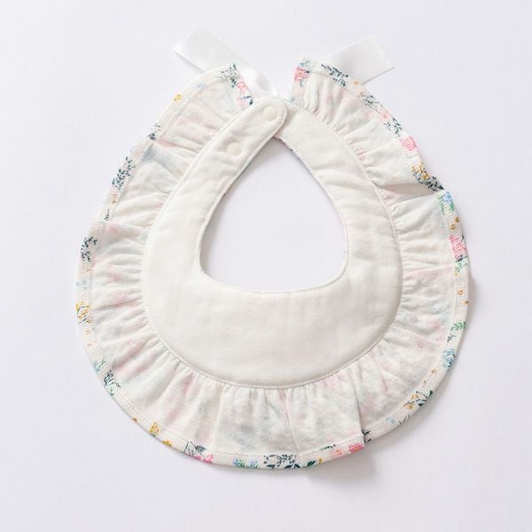 SALE／30%OFF】 オーガニックコットン ラウンドフリルスタイ 花咲く
