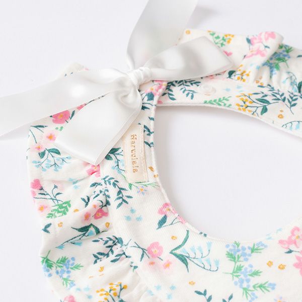 SALE／30%OFF】 オーガニックコットン ラウンドフリルスタイ 花咲く