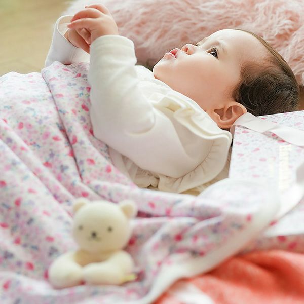 オーガニックコットン ブランケット 妖精と花たち