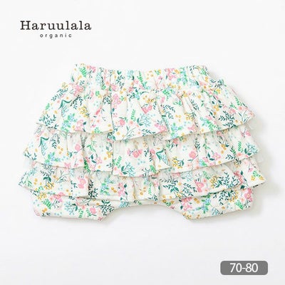 オーガニックコットン ベビーフリルパンツ（ショート） 花咲く音色