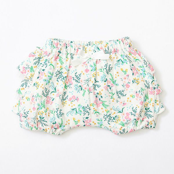 オーガニックコットン ベビーフリルパンツ（ショート） 花咲く音色
