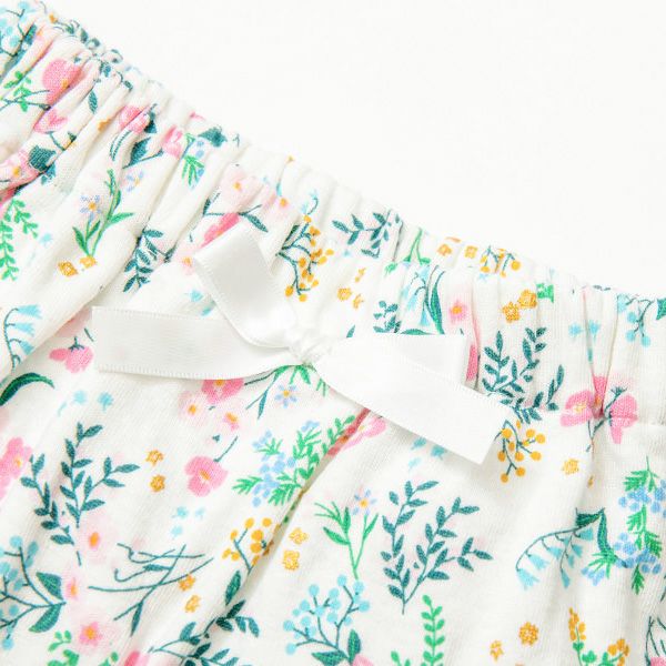 オーガニックコットン ベビーフリルパンツ（ショート） 花咲く音色