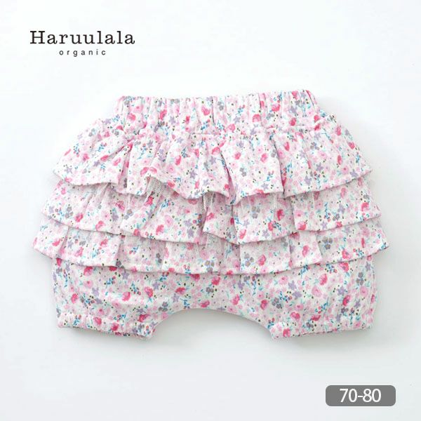 オーガニックコットン ベビーフリルパンツ（ショート） 妖精と花たち