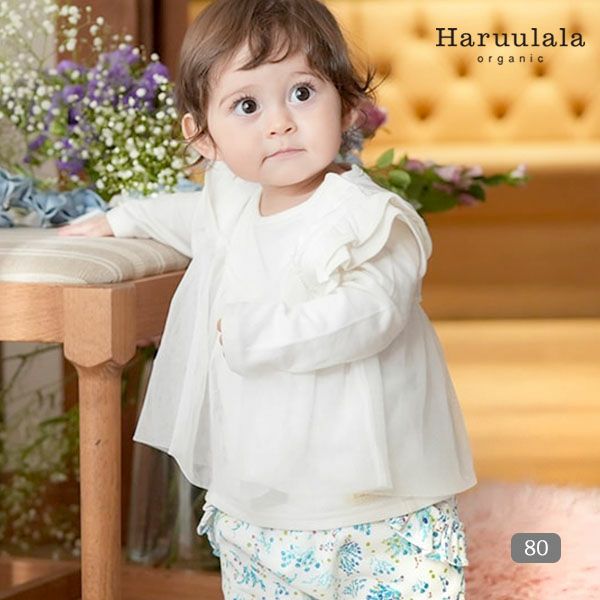 オーガニックコットン ベビー長袖フレアトップス