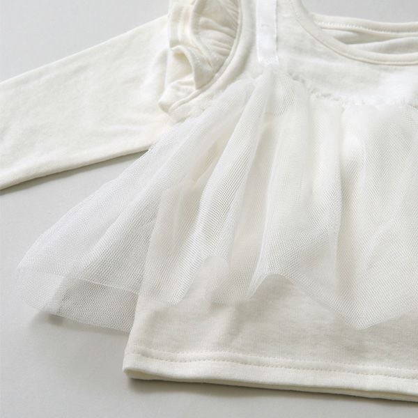 オーガニックコットン ベビー長袖フレアトップス