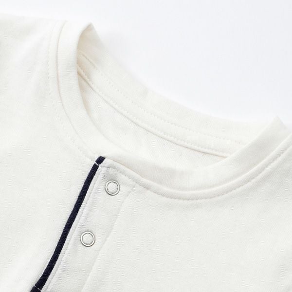 オーガニックコットン ベビー長袖ヘンリーネックトップス