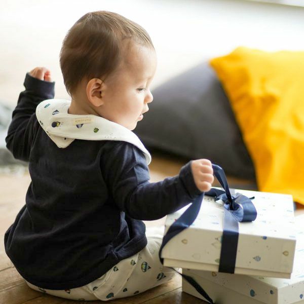 オーガニックコットン ベビー長袖ラウンドヘムトップス