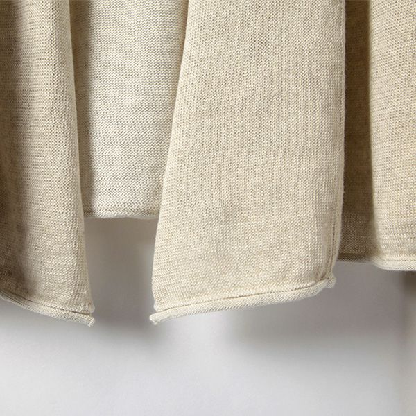 オーガニックコットン＆リネン ショールカラーカーディガン ナチュラルグレー M