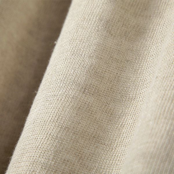 オーガニックコットン＆リネン ショールカラーカーディガン ナチュラルグレー M