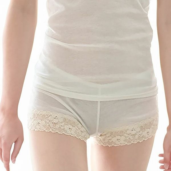 オーガニックコットン フロストレース一分丈ショーツ M
