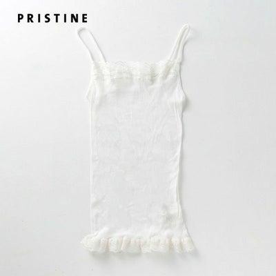 オーガニックコットン シルクレーステレコキャミソール ホワイト M