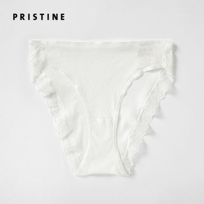 オーガニックコットン シルクレースショーツ ホワイト M