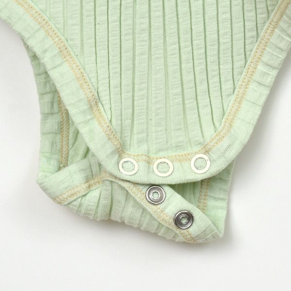 オーガニックコットン ベビーリブスラブラッフルボディスーツ(半袖)