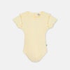 オーガニックコットン ベビーリブスラブラッフルボディスーツ(半袖)