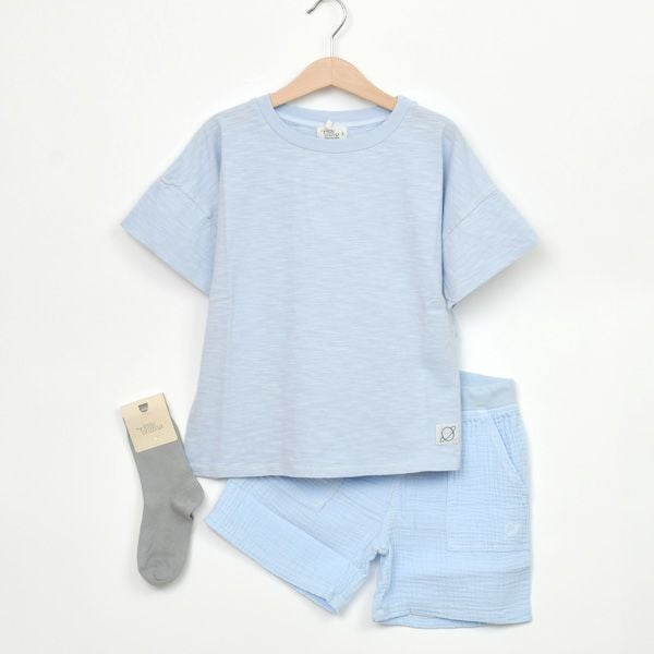 オーガニックコットン キッズスラブドロップショルダーＴシャツ(半袖)